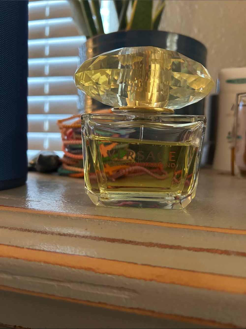 Versace Yellow Crystal-Top Glass Perfume Accent